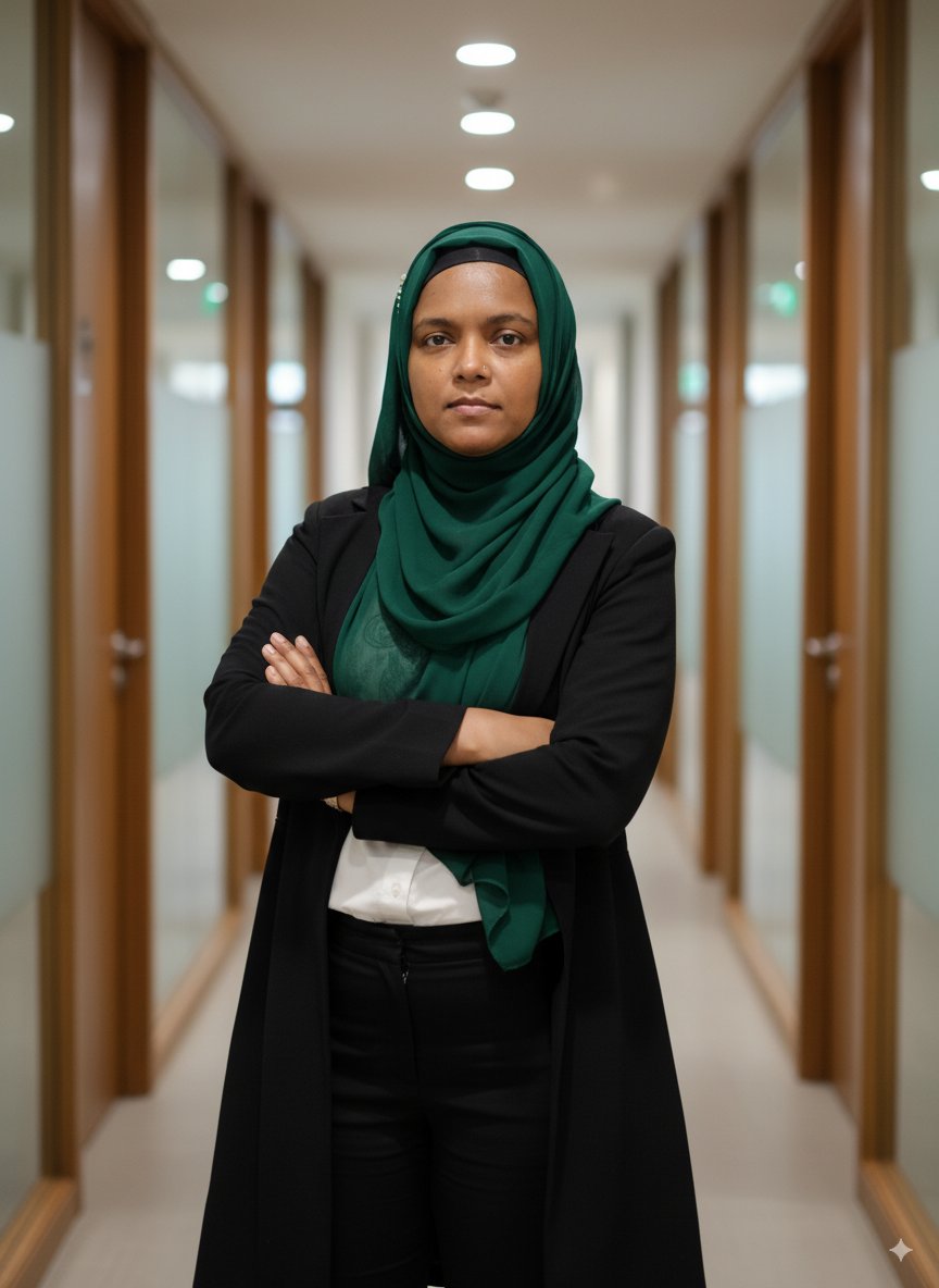 Zobayda Khatun standing confidently, professional virtual assistant and admin support specialist